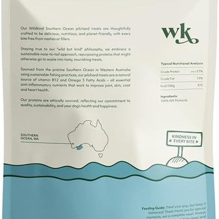 Wildkind Air Dried Pilchards 750g – Natural Australian Fish Treats for Dogs