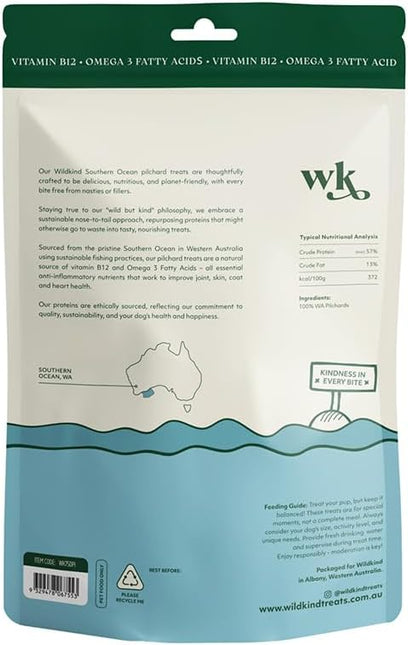 Wildkind Air Dried Pilchards 750g – Natural Australian Fish Treats for Dogs
