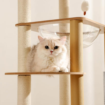 Cat Tree, Cat Tower with Scratching Post, Multi-Level Climbing Tower, Pet Condo House Furniture with Hemp Rope-Wrapped Posts, (160cm)