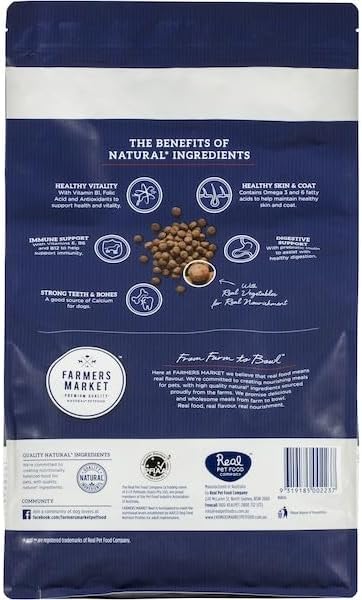 Farmer's Market Beef and Farm Vegetables Adult Dry Dog Food 2.7kg  (Pack of 2)