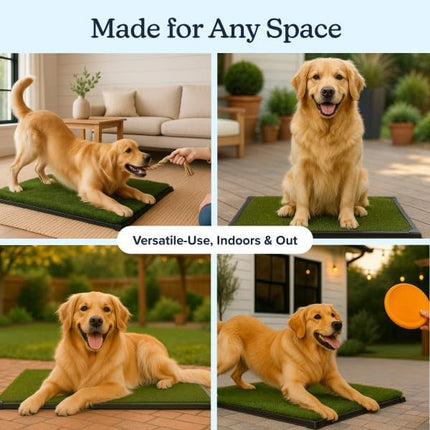 PETMAKER Replacement Artificial Grass Pee Pads – Set of 3 Pads for Puppy Potty Trainer – Dog Housebreaking Supplies for Puppies or Large Dogs by