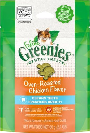 GREENIES Feline Dental Cat Treats Oven-Roasted Chicken Flavour 60g