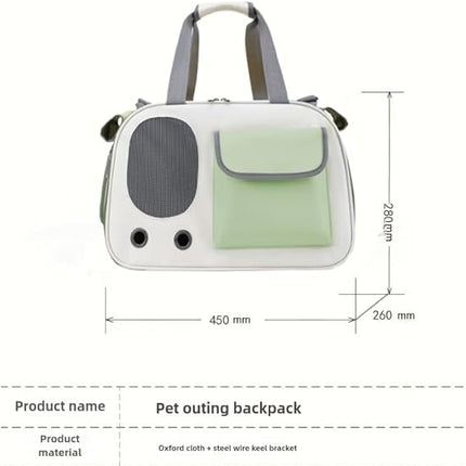 Collapsible Airline Approved Pet Carrier for Cats & Dogs up to 17 lbs – Soft-Sided Travel Carrier with Breathable Mesh, Roll-Up Curtain & Easy-Clean Design (Green+Beige)