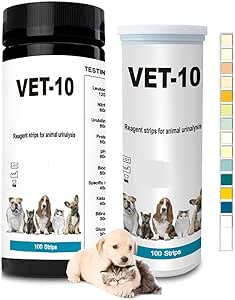10-Parameter Urine Test Strips 10 in 1 UTI Test Kit for Cat & Dog Pets Diabetes Urinalysis Testing Urinalysis Reagent Strips Multi-Parameter Urine Test Strip for Urinary Tract InfectionUTI