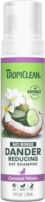 Tropiclean No Rinsing Coconut Dander Reducing Waterless Shampoo for Cats 220mL