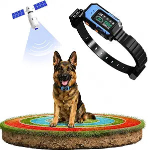 PATPET GPS Wireless Dog Collar Fence System, Adjustable Electric Fence for Dogs with 6 Warning Modes, Radius 33-9999 Yards, Rechargeable