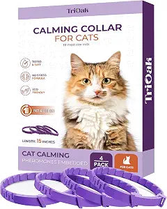 Pheromone Calming Collar for Cats: Breakaway Cat Calming Collar for Anxiety, 4 Pack (Purple)