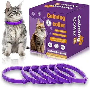 Cat Pheromone Calming Collar, 6-Pack Calming Collar for Cats – Adjustable 15″, 60-Day