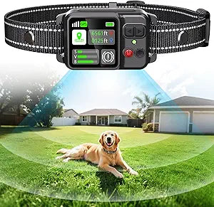 GPS Wireless Dog Fence, Electric Fence for Dogs | Circular Boundary from 49 to 6561 ft | Outdoor Use Only