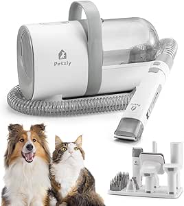 PaWz Pet Grooming Kit 3 Vacuum Levels, 7 IN 1 Electric Cordless Dog Cat Grooming Set with Paw Hair Trimmer,Cleaning Brush for Shedding,Wireless Dryer Remover Clipper,1.5L Cup, Low Nosie Pet Supplies