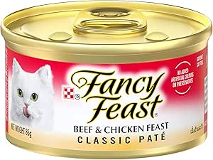 FANCY FEAST Classic Paté Adult Wet Cat Food Beef & Chicken Feast 24x85g