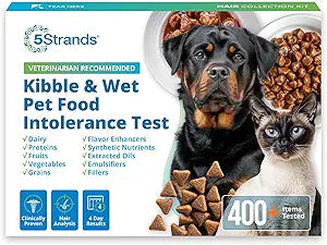 5Strands Kibble & Wet Pet Food Intolerance Test for Dogs & Cats, Identify Trigger Ingredients In Your Pet’s Diet, At Home Hair Sample Screening for 410 Ingredients Including Dairy Powder & Meat Powder
