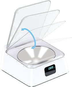 Smart Pet Feeder, Infrared Sensor Switch Cover Cat Feeder, Battery Powered Intelligent Automatic Opening Lid Dog Feeder, Pet Food Dispenser for Pet, Cat and Dog, Dishwasher Safe