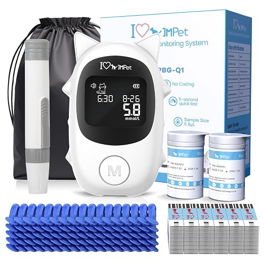 IMPet Glucose Monitoring Kit for Dogs & Cats, Pet Blood Sugar Monitor with 100 Strips