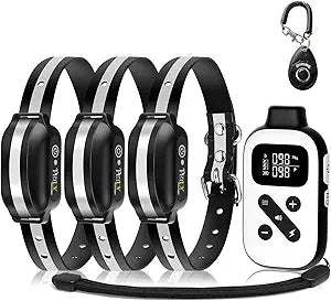 PetJoy 3 Dog Shock Collar for Large Dogs, Automatic Bark Collar with Remote
