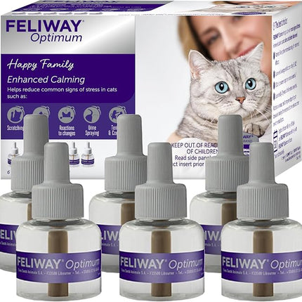 FELIWAY Optimum Cat Calming Pheromone Diffuser Refill - 6 Pack