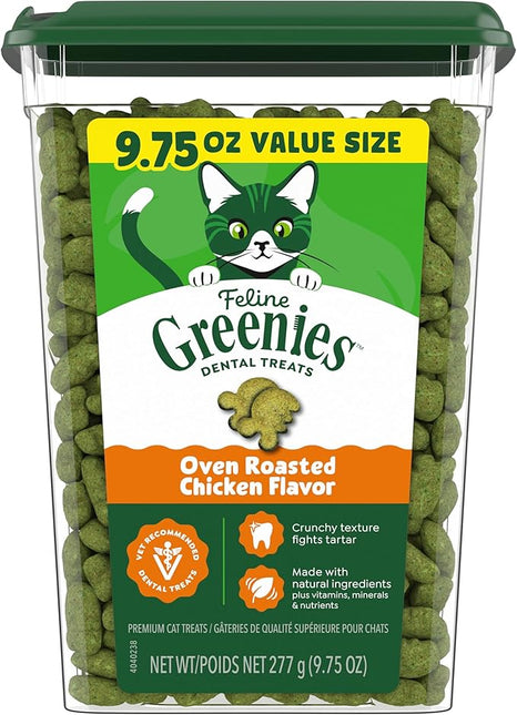 Greenies Feline Dental Cat Treats Oven Roasted Chicken 277g