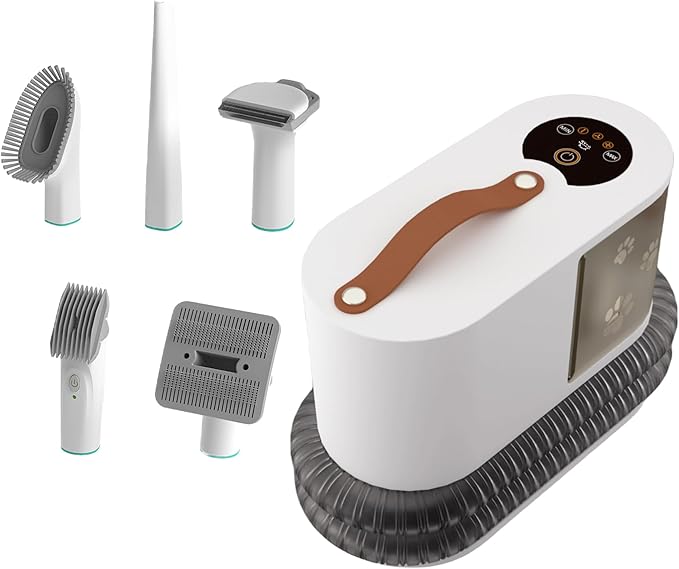 Pet Dog Hair Vacuum & Grooming, DIY Pet Grooming Tools, Quiet pet vacuum groomer shedding hair remover with deshedding brush, clippers