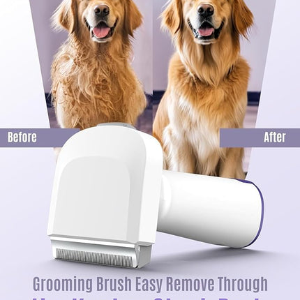 Oneisall Dog Grooming Vacuum Kit - Suction 99% Hair With 4 Tools, Pet Hair Remover Brush