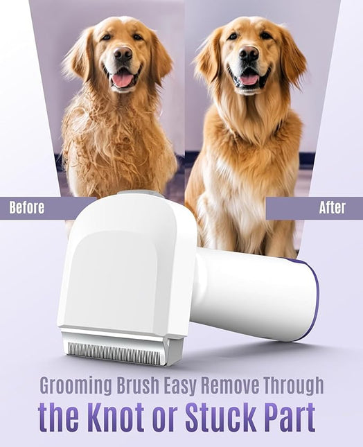 Oneisall Dog Grooming Vacuum Kit - Suction 99% Hair With 4 Tools, Pet Hair Remover Brush