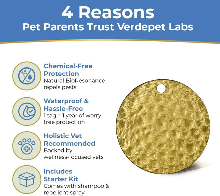 Flea & Tick Tag for Dogs & Cats | Chemical-Free | Waterproof | 12 Months
