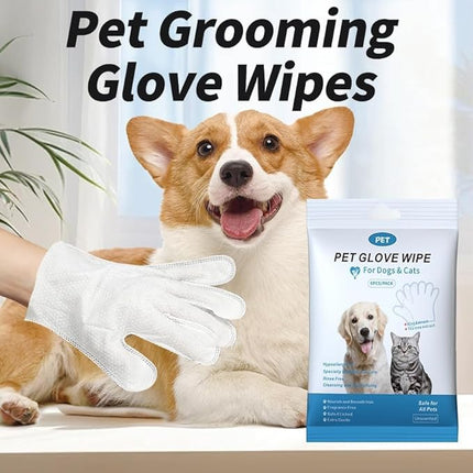 Mumoo Bear 18PCS/3PACK Cleaning Wipes Gloves for Dog and Cat,Pet Bathing Wipes Cleaning & Deodorizing