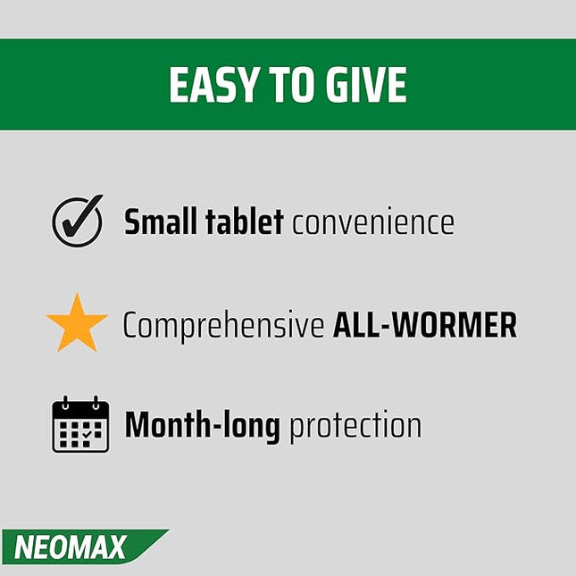 NEOMAX ALLWORMER Tablet for Small Dogs and Puppies 0-5KG Body Weight 2 Tablet Pack