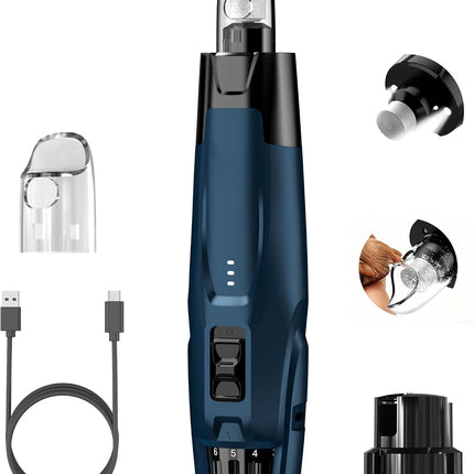 New 6-Speed Dog Nail Grinder - 50% More Power Dog Nail Trimmers with 2 LED Lights