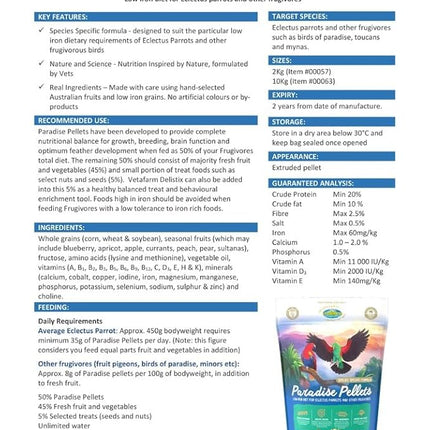 Vetafarm Paradise Pellets 2Kg