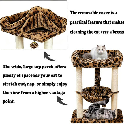 Cat Tree Tower with Top Perch for Large Indoor Cats, Tall Cat Scratching Post