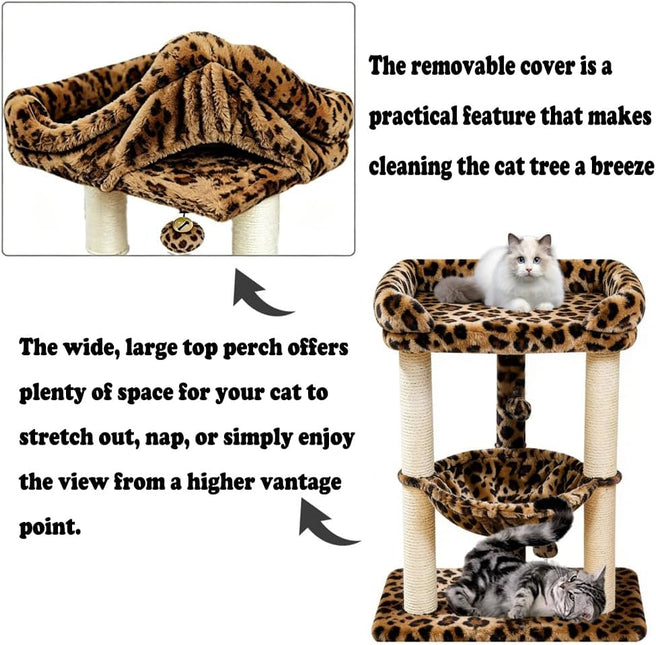 Cat Tree Tower with Top Perch for Large Indoor Cats, Tall Cat Scratching Post