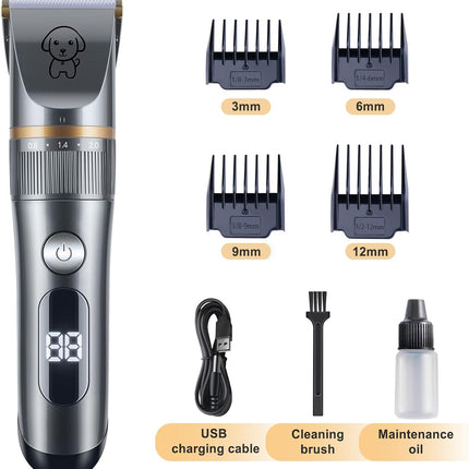 Cat Clippers,Pet Hair Trimmer Quiet Cat Clippers Grooming Kit with Comb 5 Speed Cat Shavers for Matted Long Hair