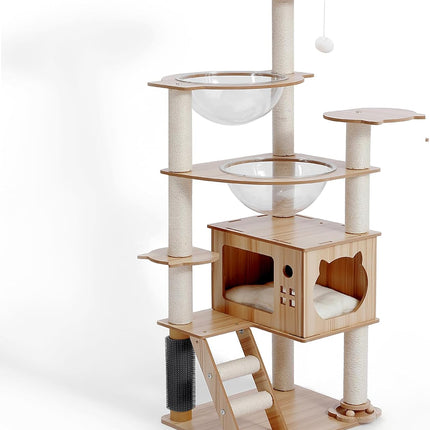 Cat Tree, Cat Tower with Scratching Post, Multi-Level Climbing Tower, Pet Condo House Furniture (135cm)
