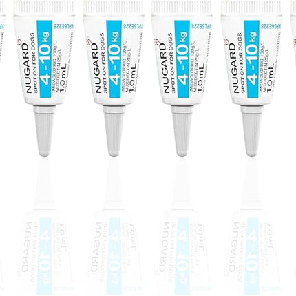 Nugard Spot On for Dogs 4 to 10kg - Flea & Worm Protection 6-Pack - Vet Recommended Fast-Acting Waterproof Topical Solution with IMIDACLOPRID 100g/L per Carton, MOXIDECTIN 25g/L