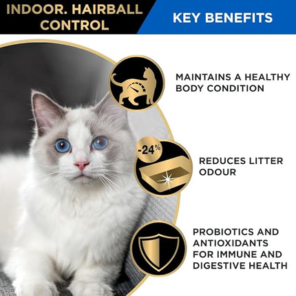 PRO PLAN Adult Dry Cat Food Indoor Hairball Control Chicken 3kg