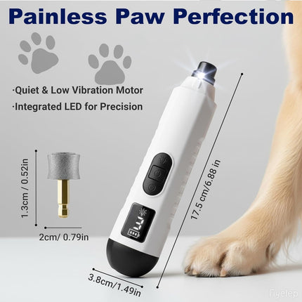 2026 Upgraded 5-Speed Dog Nail Grinder, Silent Groom Pro Pet Nail Grinder with Led Light