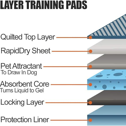 BV Pet Potty Training Pads for Dogs Puppy Pads, Pee Pads, Quick Absorb, 22" x 22" Training Pad, 100 Count Dog Pee Pads, Doggie Pads, Disposable Puppy Pee Pads