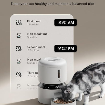 PETLIBRO Automatic Cat Feeder – 3L Programmable Pet Food Dispenser with Freshness Preservation, Timed Portion Control, Voice Meal Call & Dual Power Supply, Healthy Feeding for Cats & Small Dogs White
