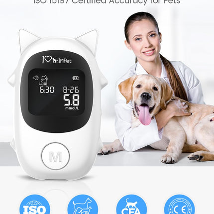 IMPet Glucose Monitoring Kit for Dogs & Cats, Pet Blood Sugar Monitor with 100 Strips