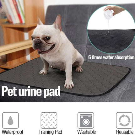 Washable Pet Dog Pee Pad Reusable Cat Puppy Training Wee Absorbent Mat Pads Bed (S:35x50cm -Beige)