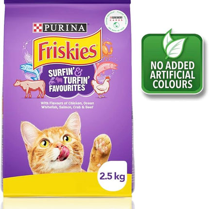 FRISKIES Adult Dry Cat Food Surfin' & Turfin' Favourites 2.5kg