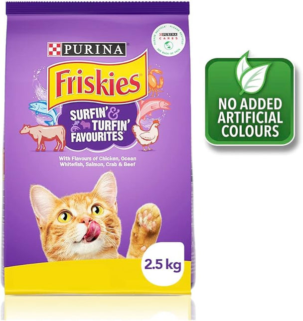 FRISKIES Adult Dry Cat Food Surfin' & Turfin' Favourites 2.5kg