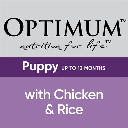 Optimum Chicken and Rice Wet Puppy Food, 12 Cans, Medium