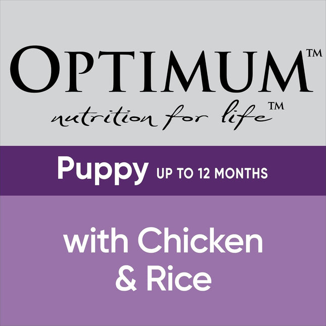 Optimum Chicken and Rice Wet Puppy Food, 12 Cans, Medium