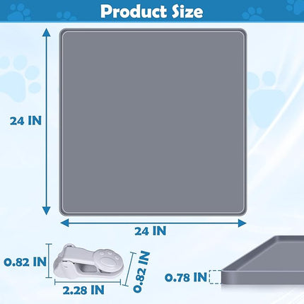Dog Pee Pad Holder, Dog Potty Tray Silicone Puppy Pad Holder Tray Fits for 24" x 24"