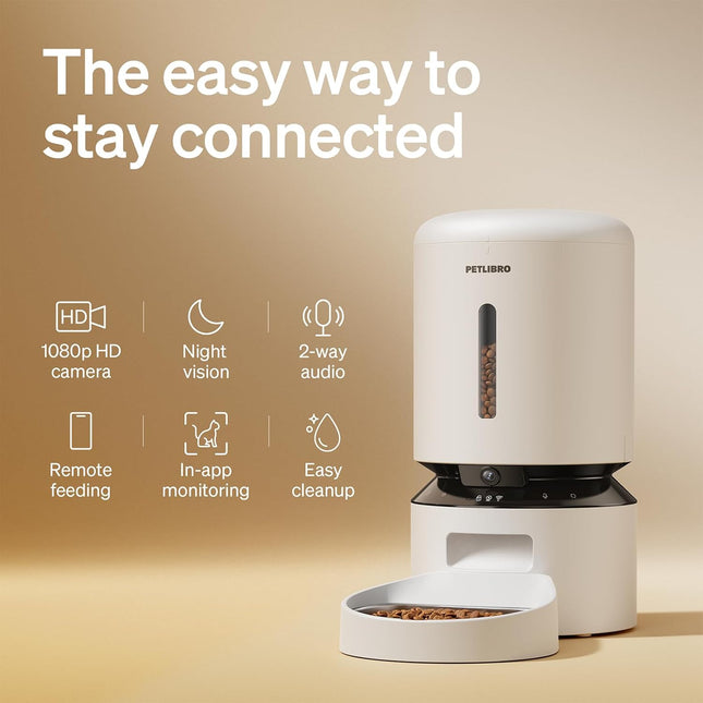 PETLIBRO Automatic Cat Feeder with 1080p HD Camera, AI Motion Detection, Two-Way Audio, and Remote App Control, Granary Smart Camera Pet Feeder