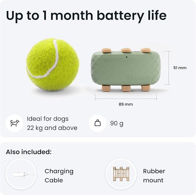 Tractive Dog XL GPS Tracker for Large Dogs, Green