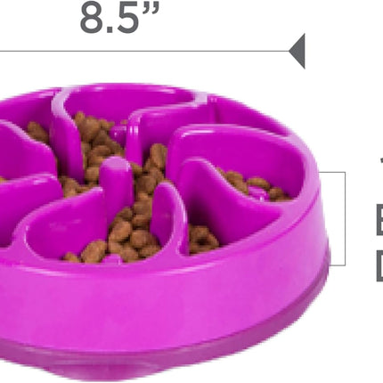 Outward Hound Fun Feeder Slo Bowl, Slow Feeder Dog Bowl, Medium/Mini, Purple