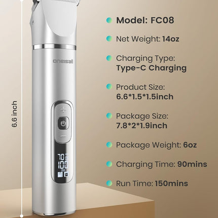 oneisall 4 in 1 Dog Grooming Kit with LCD Display