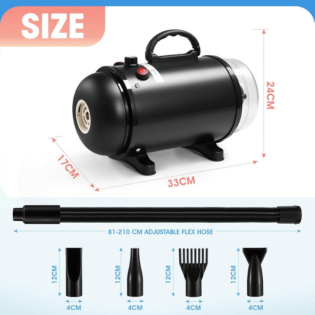 Pet Scene Dog Dryer Blower Vacuum Pet Cat Grooming Kit 4 Nozzles Hairdryer